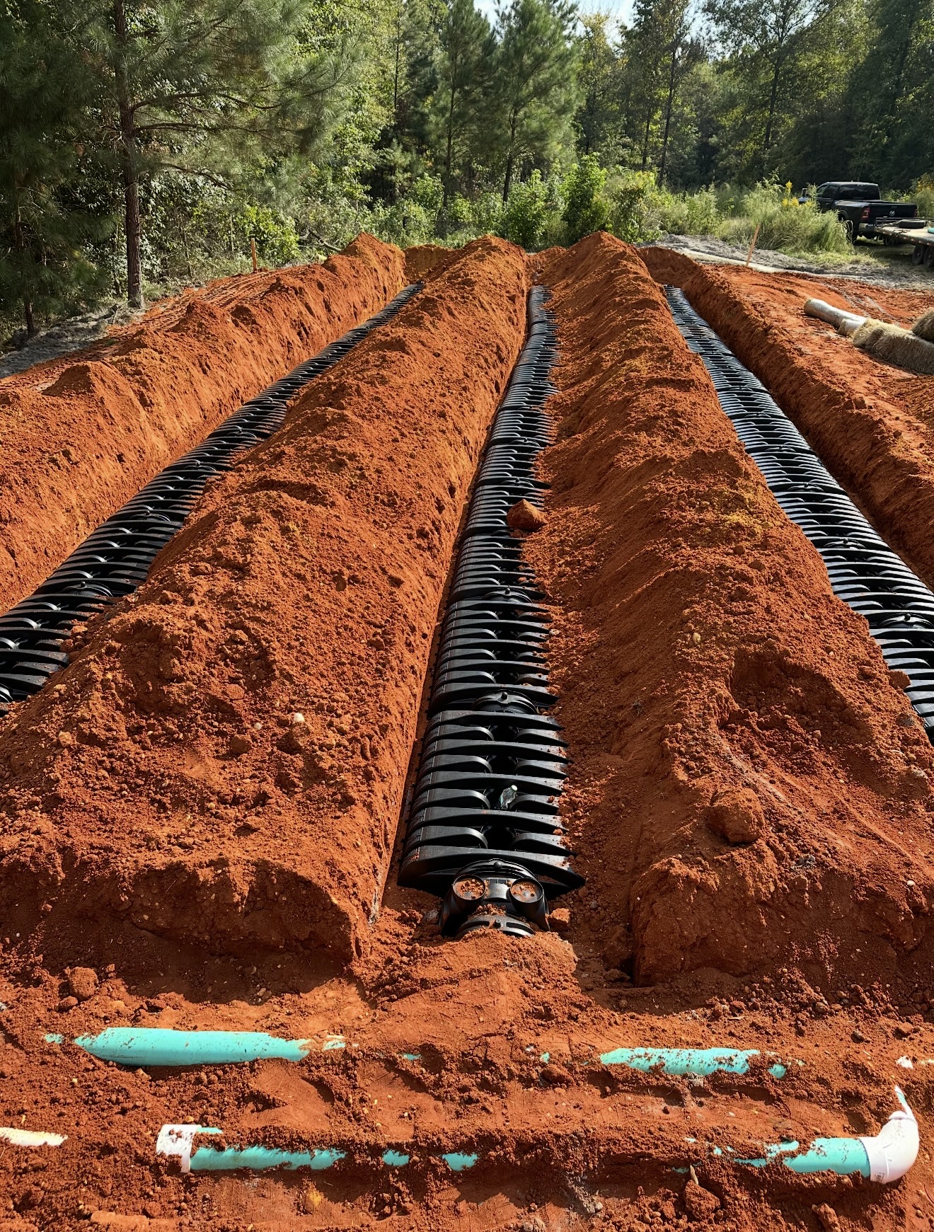 New septic system installation for a home in Mobile County Alabama by Shepard's Plumbing & Septic